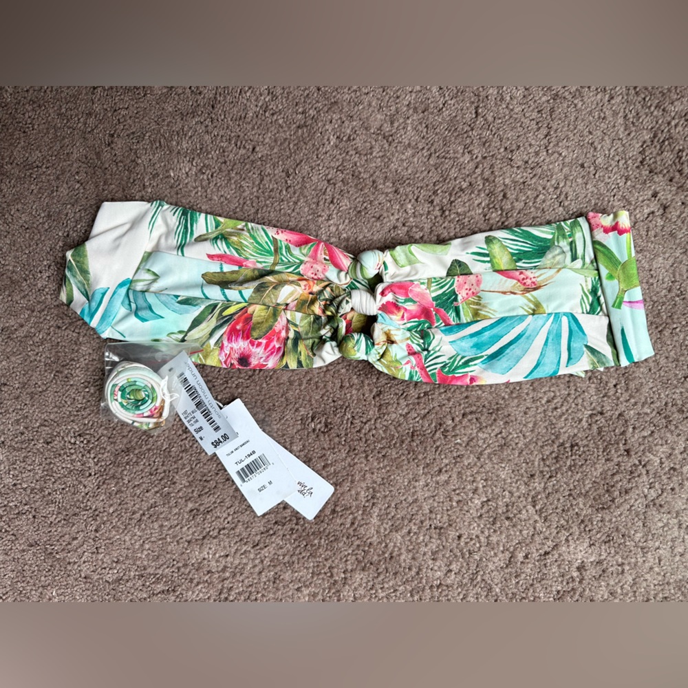 NWT Pilyq bandeau tropical bikini top